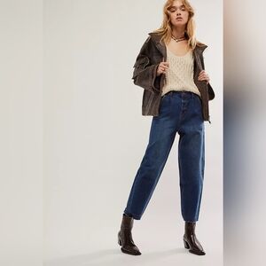 Frye The Carly Barrel High Rise Women's Blue Jeans Size 28